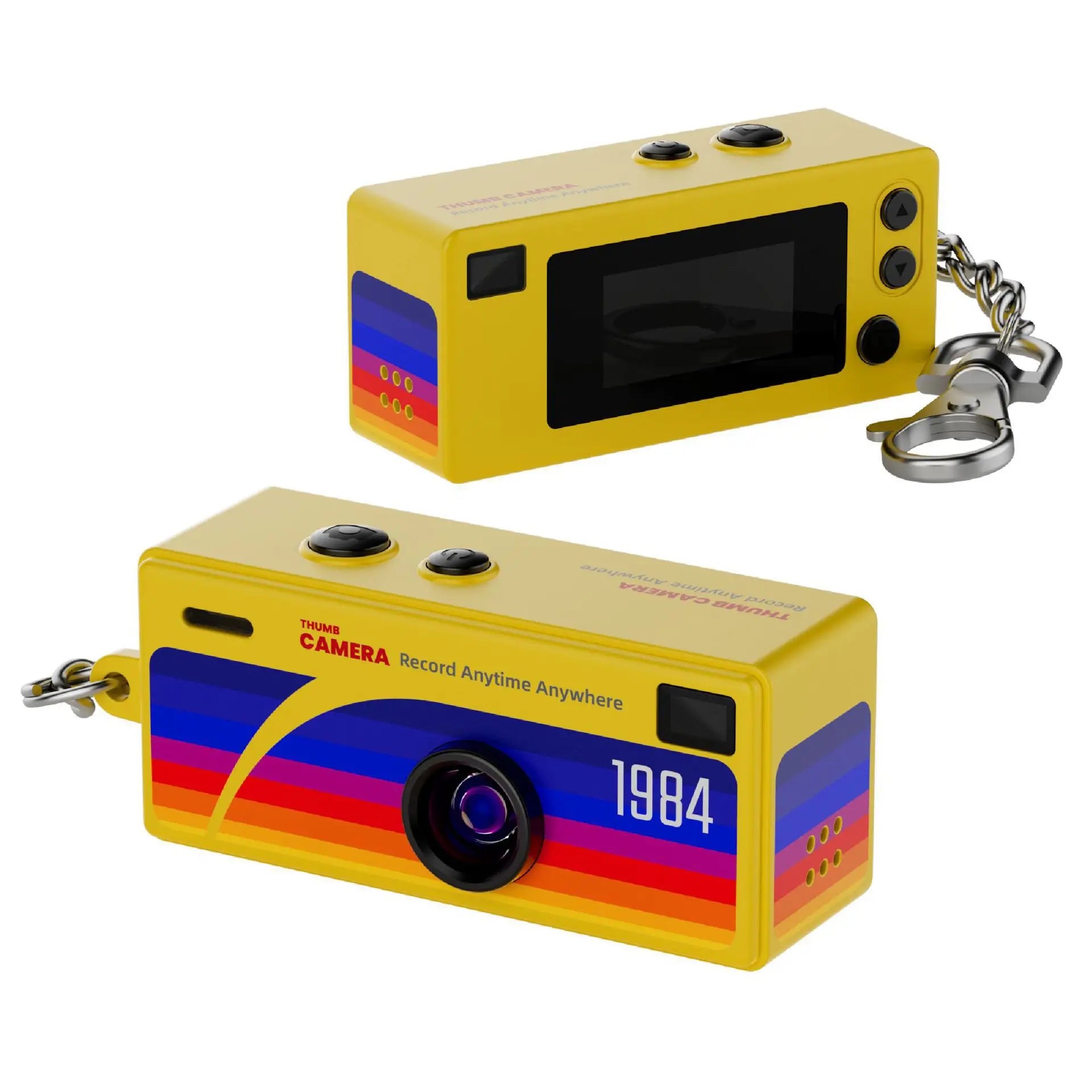 G6 Retro Mini Keychain Camera - 1080P HD Recorder with Auto Focus, 130° Wide Angle Lens, and LCD Screen - Portable and Stylish!