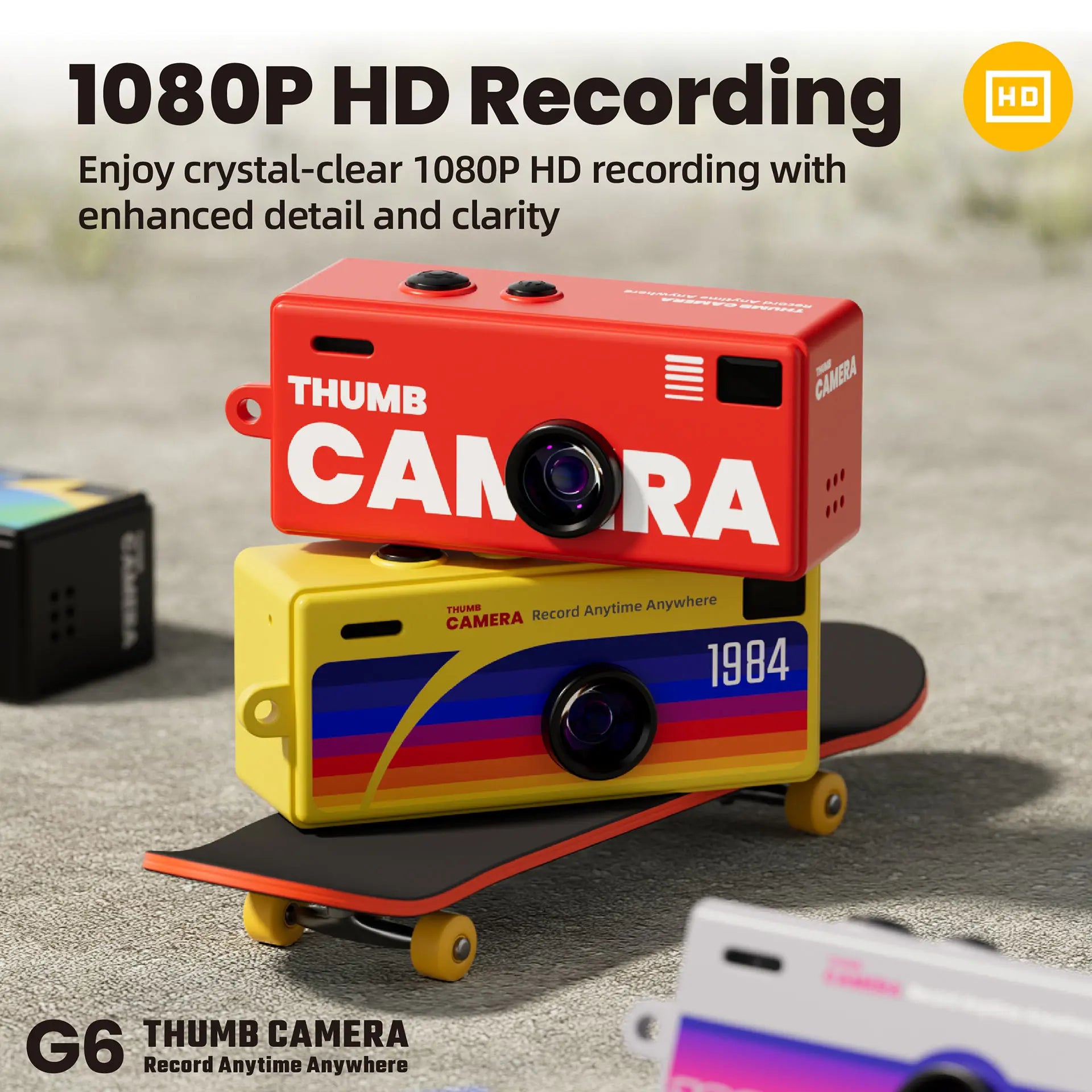 G6 Retro Mini Keychain Camera - 1080P HD Recorder with Auto Focus, 130° Wide Angle Lens, and LCD Screen - Portable and Stylish!
